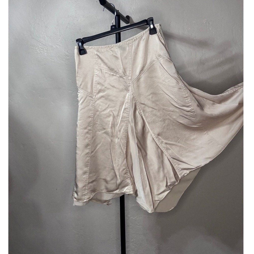 Vintage Y2K DKNY Ivory Asymmetrical Handkerchief Skirt Size 2